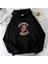 Rolling Stones Baskılı Siyah Unisex Oversize Kapüşonlu Sweatshirt 2
