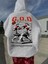 G.o.d Baskılı Beyaz Kapşonlu Sweatshirt 1