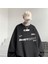 Smarttooth Baskılı Siyah Unisex Oversize Bisiklet Yaka Sweatshirt 1