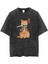 Yıkamalı Killer Cat Eskitme T-Shirt 2