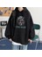 You Bum Cat Baskılı Siyah Unisex Oversize Kapüşonlu Sweatshirt 1