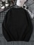 Dama Desen Smile Baskılı Siyah Unisex Oversize Bisiklet Yaka Sweatshirt 5