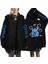 Stitch Baskılı Oversize Fermuarlı Siyah Unisex Kapüşonlu Hırka 1