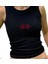 Gothic Love Nakışlı Siyah Halter Yaka Kaşkorse Crop Top 1