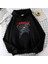 Metallica Baskılı Siyah Unisex Oversize Kapüşonlu Sweatshirt 2