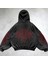 Yıkamalı Red Gothic Vintage Kapüşonlu Sweatshirt 2