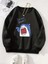 Shark Baskılı Siyah Unisex Oversize Bisiklet Yaka Sweatshirt 1