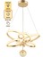 Feli x Kumandalı 3 Renk Işık Özellikli Modern Gold Kaplama Sarkıt LED Avize Salon Avize 5