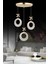 Halka 3'lü Gold 3 Renk Ledli Kristal Taşlı Modern LED Avize 2