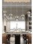 Sasha 5'li Sıralı 3 Renkli 57 Watt Gold Kristal Ledli Modern Oturma Odası Salon Sarkıt Avize 1