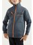 7-15 Yaş Erkek Çocuk Fermuarlı Dik Yaka Sırt Baskılı Şardonlu Sweatshirt 11021 Orman Yeşili 2
