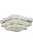 Modina 2 Katlı Krom Ledli 3 Renkli 70 Watt Kristalli Taşlı Modern Tasarım LED Kristal Salon Avize 2