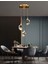 A+ Lu x ury Modern Kristalize Cam Sarkıt Üçlü LED Avize Gold Sarı 2