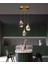 A+ Lu x ury Modern Kristalize Cam Sarkıt Üçlü LED Avize Gold Sarı 3