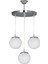Modern Sarkıt Tepsi Gümüş 3'lü Beyaz Camlı Avize Metal Salon / Oturma Odası 70 x 30 E27 Beyaz 61-70 5