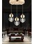Sasha 3'lü Yuvarlak 3 Renkli 48 Watt Gold Kristal Ledli Modern Oturma Odası Salon Sarkıt Avize 1