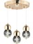Sasha 3'lü Yuvarlak 3 Renkli 48 Watt Gold Kristal Ledli Modern Oturma Odası Salon Sarkıt Avize 3