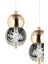 Sasha 3'lü Yuvarlak 3 Renkli 48 Watt Gold Kristal Ledli Modern Oturma Odası Salon Sarkıt Avize 4