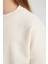 Kız Çocuk Ekru Regular Fit Düz Kesim Bisiklet Yaka Basic Düz Pamuklu Sweatshirt B7788A8NS 5