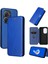 Asus Zenfone 9 Için Kılıf Deri Folio Flip Case Manyetik Karbon Fiber (Yurt Dışından) 1