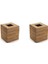 2x Kare Rattan Doku Kutusu Kapağı, El Dokuma Hasır Doku Tutucu, 5,7 x 5,7 x 5,7 Inç, Ahşap Rengi (Yurt Dışından) 1
