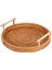 4x Rattan Depolama Tepsisi, Saplı Yuvarlak Sepet, Rattan Tepsi Hasır Sepet Ekmek Meyve Gıda Kahvaltı Ekranı L (Yurt Dışından) 2