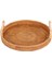4x Rattan Depolama Tepsisi, Saplı Yuvarlak Sepet, Rattan Tepsi Hasır Sepet Ekmek Meyve Gıda Kahvaltı Ekranı L (Yurt Dışından) 5