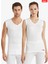 9243 UNİSEX BEYAZ V YAKA SIFIR KOL THERMAL 1