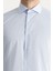 Uzun Kol Slim Fit Dar Kesim Non Iron Klasik Desenli Pamuklu Gömlek 5