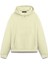 Krem Unisex Oversize Fit Pamuklu Kapüşonlu Sweatshirt 2