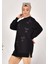 10593 Puane Iki Iplik Kumaş Taş Baskılı Sweatshirt 4