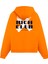 Turuncu Unisex Oversize Fit Pamuklu Kapüşonlu Sweatshirt 1