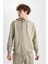 Regular Fit Kapüşonlu Yıkamalı Soluk Efektli Kanguru Cepli Sweatshirt B1118AX23AU 3