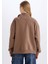 Oversize Geniş Kalıp Fermuarlı Dik Yaka Cepli Basic Düz Kalın Sweatshirt D7206AX24WN 7