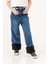 Kız Çocuk Paçası Peluşlu Kot Pantolon G2155 3
