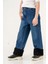 Kız Çocuk Paçası Peluşlu Kot Pantolon G2155 2