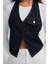 Asimetrik Denim Mavi Yelek 3