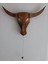 Pilli Ahşap Boğa Kafası Dekoratif Aplik Avize Duvar Dekoru 9V 3