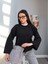 Siyah Oversize Peluş Kazak 2