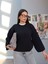 Siyah Oversize Peluş Kazak 4