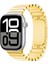 Apple Watch 10 46MM Kordon Yandan Çıtçıtlı Metal Parçalı Çizgi Dizayn KRD35 Gold 1