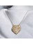 Silver Zincir Gold Taşlı Kalp Çelik Kolye 1
