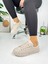 Günlük Kadın Sneaker Bağcıklı Yıldız Detaylı Tırtıklı Taban Oval Burunlu Rahat Spor Ayakkabı 602 2