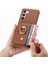 Samsung Galaxy S23 Artı Premium Dokulu Deri Kart Yuvaları Halka (Yurt Dışından) 3