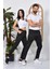 Siyah Unisex Scuba Kumaş Slimfit Düz Eşofman Altı 2