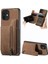 IPhone 12 Için Kılıf Katlanabilir Arka Kapak Vintage Fermuar Cüzdan Standı Fonksiyonu (Yurt Dışından) 1