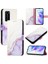 Huawei P40 Pro Pu Deri Mermer Desen Cüzdan Kickstand Için Kılıf (Yurt Dışından) 5