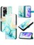 Huawei Için Kılıf P60/P60 Pro Pu Deri Cüzdan Mermer Desen Kickstand (Yurt Dışından) 5
