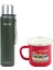 Çelik Termos 1 Lt Yeşil OUT-5050+EMAYE Karavan 330 ml Kupa OUT-1900 Kırmızı ORC-068-B-K3 1