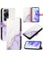 Huawei Için Kılıf P60/P60 Pro Pu Deri Cüzdan Mermer Desen Kickstand (Yurt Dışından) 1